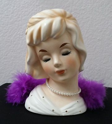 1950’s Lady Head Vase # C5716 by National Potteries; EXCELLENT CONDITION