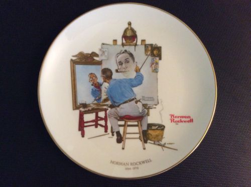 Norman Rockwell 1894-1978 “Triple Self Portrait” Fairmont Plate