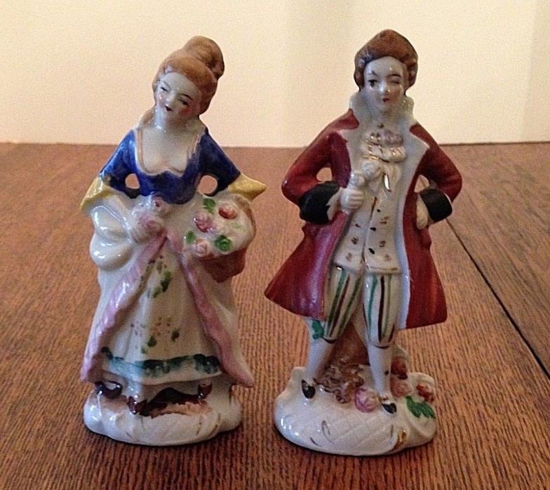 Occupied Japan Figurine Porcelain Colonial Pair Couple 5