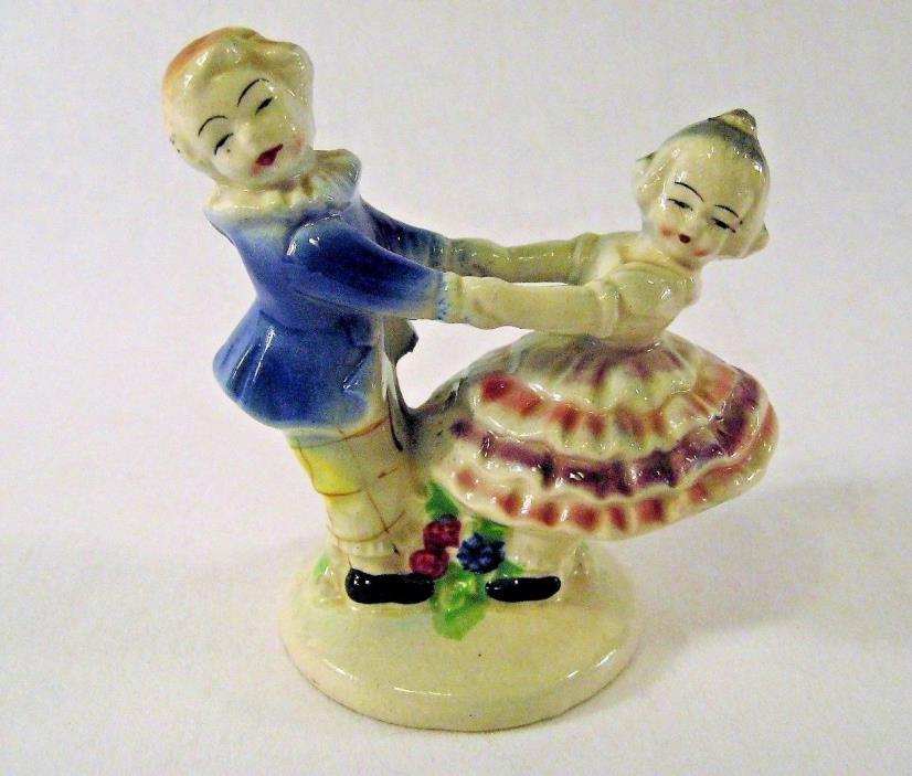 Vintage Colonial Boy Girl Figurine Dancing Holding Hands Made In Japan