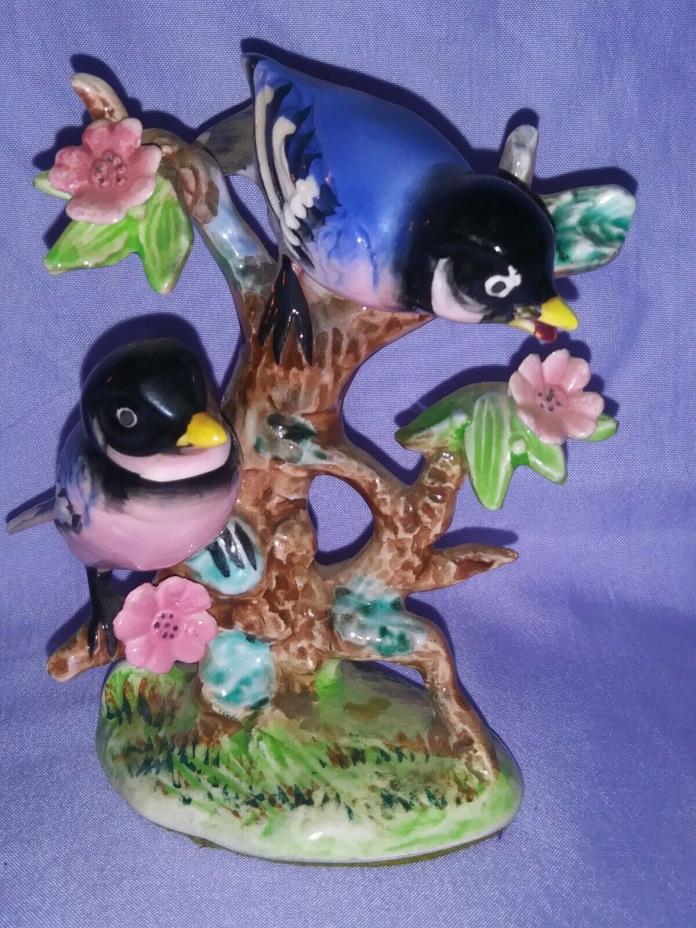 vtg blue birds porceluan figurine Japan