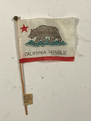 50's 60's Miniature California CA State Flag made in Occupied Japan