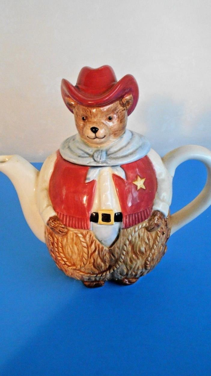 Creative Collection Cowboy Sheriff bear miniature tea pot JAPAN