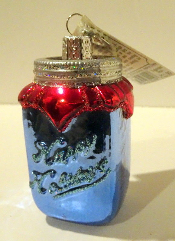 CANNING JAR Blown Glass Old World Christmas Ornament New with Tags $11.99