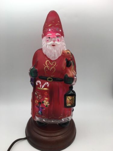 1993 Merck Old World Christmas Father Christmas Toys Teddy Bear Lamp Light Santa