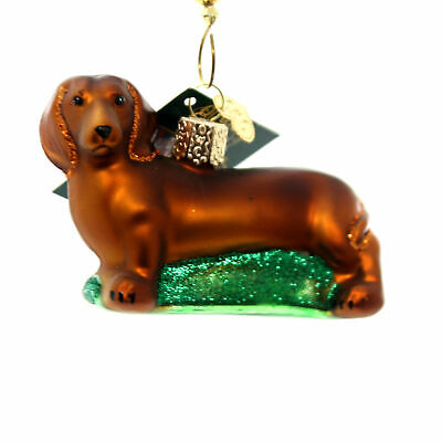 Old World Christmas DACHSHUND Glass Weiner Dog Affectionate 12219