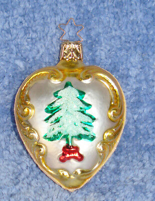 1993 MERCK FAMILY'S OLD WORLD CHRISTMAS ORNAMENT #1593 DATED TREE ON HEART