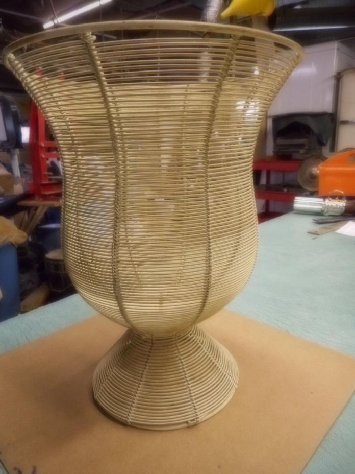 partylite candle holder metal wicker look, collectable ,decor , estate find