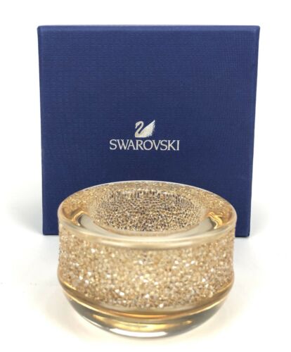 Swarovski Shimmer Tea Light Candle Holders Gold Tone 5108877 New Other