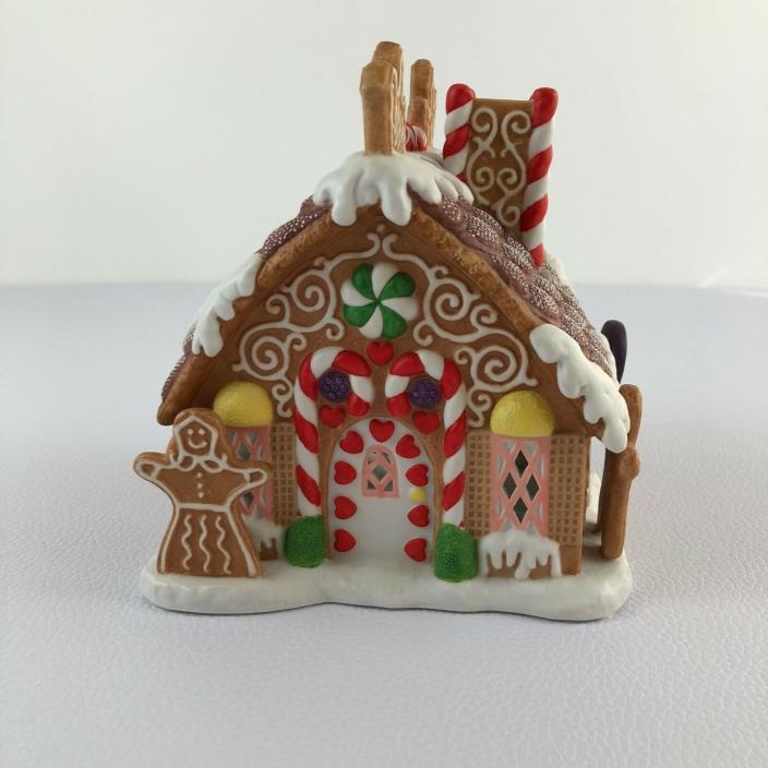 Partylite Gingerbread House Tealight Holder Christmas Candy Cane Lollipop Sugar