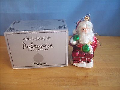 Kurt S. Adler Polonaise Collection Santa On Chimney Ornament Mint In Box