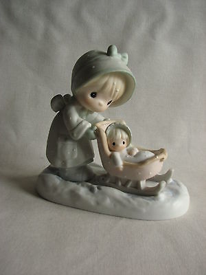 1987 Enesco Precious Moments Porcelain #109983 JANUARY Calendar Girl