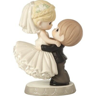 $ New PRECIOUS MOMENTS Porcelain Figurine WEDDING COUPLE Cake Topper Statue