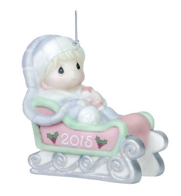 2015 Precious Moments Boy Dated Ornament Baby'S First Christmas