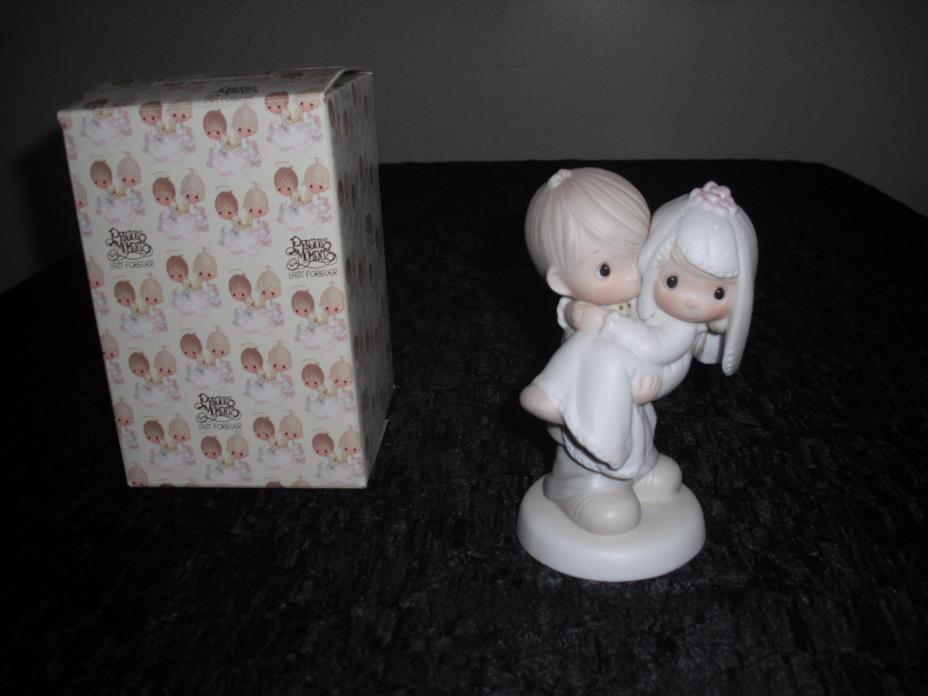Precious Moments BLESS YOU TWO  Groom Holding Up Bride, 1982, original box