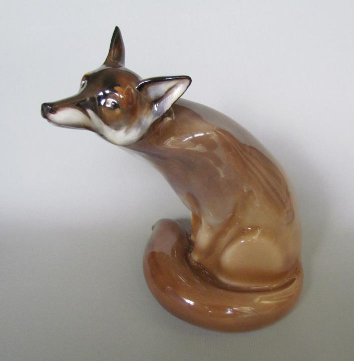 Antique Largest Royal Doulton Seated Fox Figurine - Sitting Sly Fox