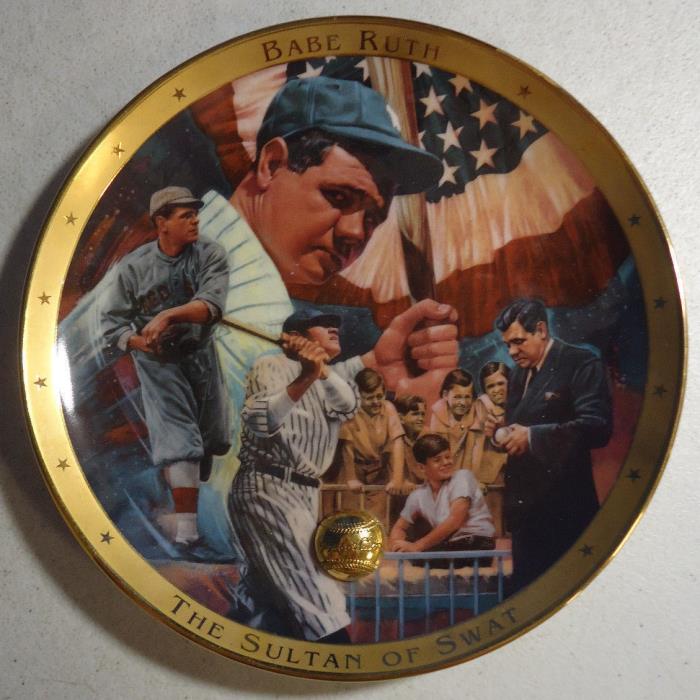 (RI5) 1995 Royal Doulton Babe Ruth The Sultan of Swat Limited Ed Collector Plate
