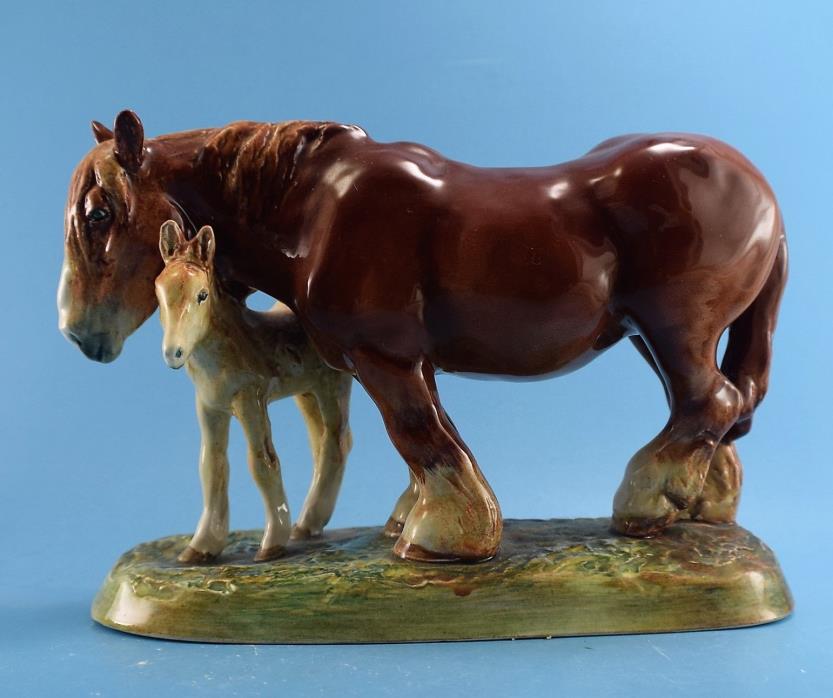 Royal Doulton Shire Mare & Foal HN2533 by W M Chance