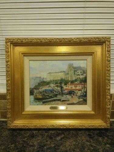 Thomas Kinkade Biarritz signed and numbered lmtd  edition #490/1250 canvas 8x10