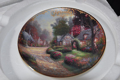 THOMAS KINKADE SIMPLER TIMES - September Cobblestone Lane - Plate # 1579B - Mint
