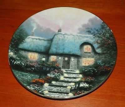 Thomas Kinkade Collector Plate Garden Cottages of England Candlelit Cottage