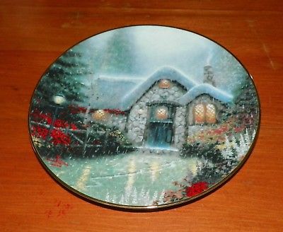 Thomas Kinkade Collector Plate Garden Cottages of England Woodsman's Cottage