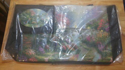 Thomas Kinkade Tote Bag + Brag Book Photo Album Matching Set Bridge Over Creek