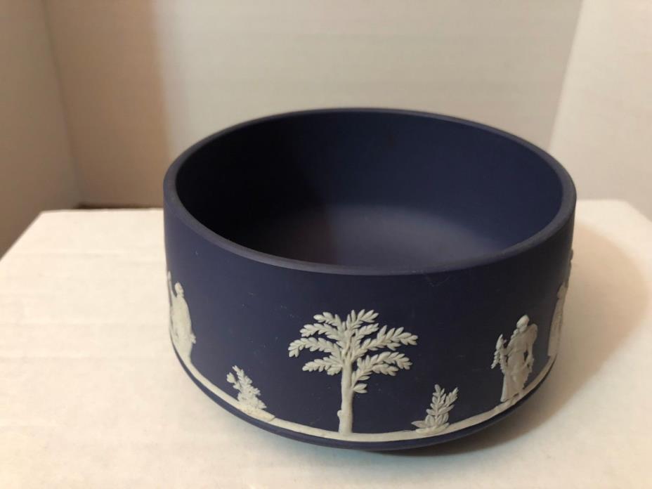 Round Blue Wedgwood Compote, Made in England