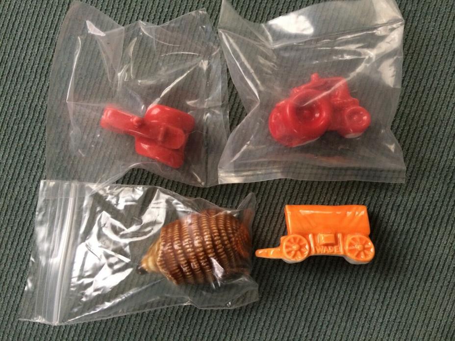4 Red Rose Tea Wade figurines hedgehog,  red tractors, covered wagon,