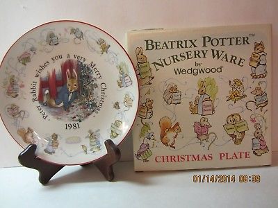 Vintage Beatrix Potter 1981 Christmas Plate By Wedgwood In Box