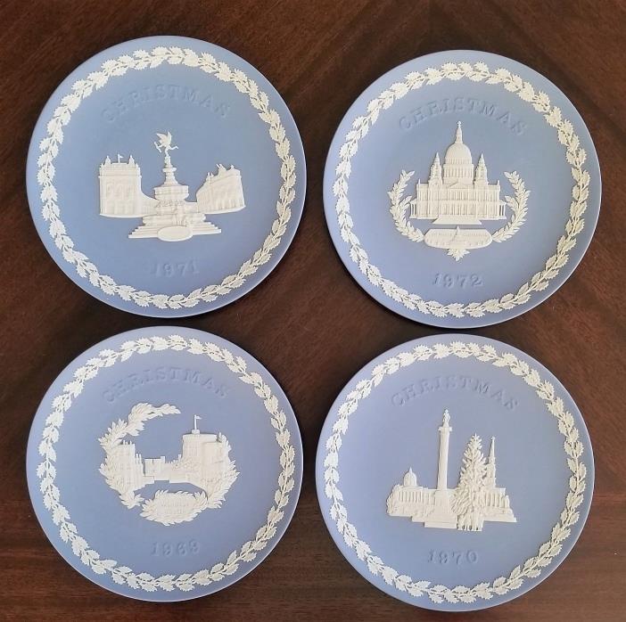 Lot of 4 Wedgwood Christmas Collector Plates In Original Boxes 1969, 70, 71, 72