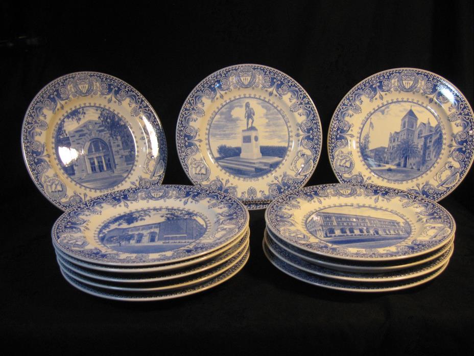 RARE FIRST EDITION SET 1933 USC WEDGEWOOD PLATES MADE IN ENGLAND
