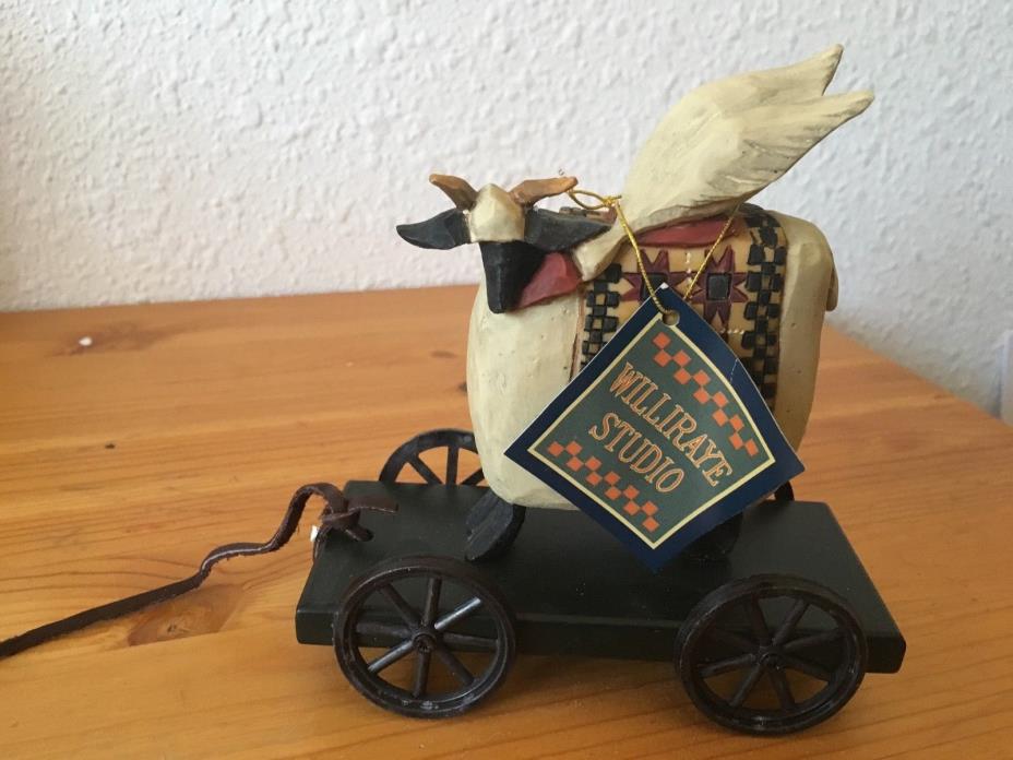 Williraye Studio Folk Art “Making Friends” Sheep Pull Toy – WW1429 – 1999 NIB