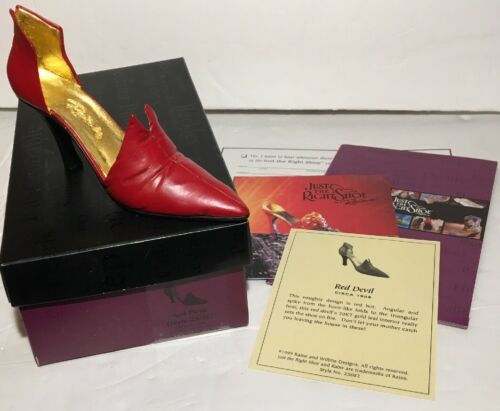 Just The Right Shoe Red Devil Miniature Shoe Figurine RARE Slip on Mini