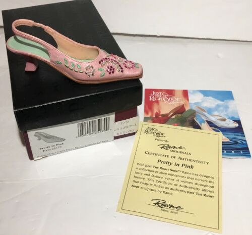 Just The Right Shoe Pretty in Pink Miniature Shoe Figurine RARE Slip on Mini