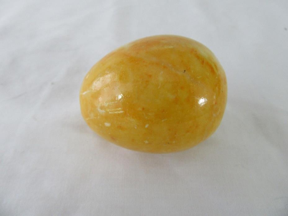 Marble Hand Carved Easter Egg Yellow Gold Color