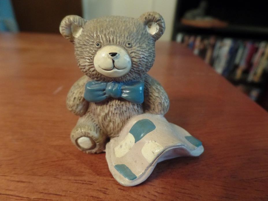 Resin Teddy Bear Figurine-Boy Teddy W/ Blanket #1274