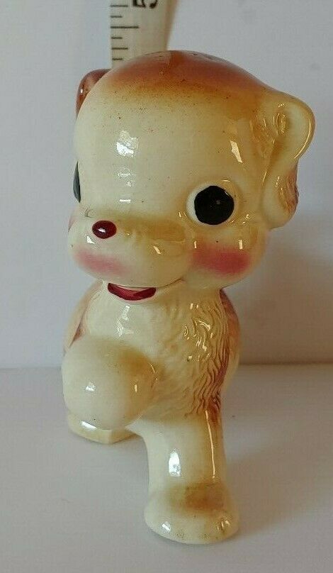 Vintage puppy with pink cheeks figurine