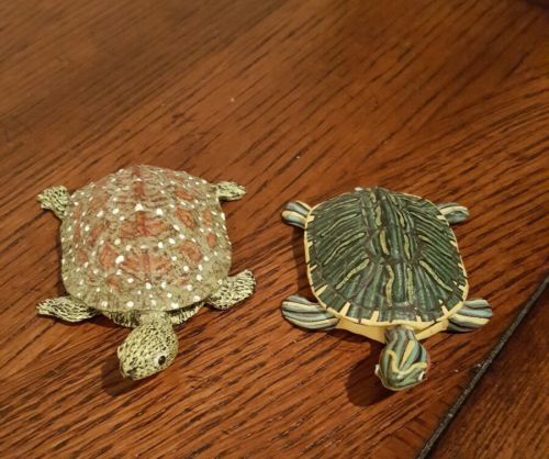 Lot of 2 Miniature Turtles  (Hand Painted?)