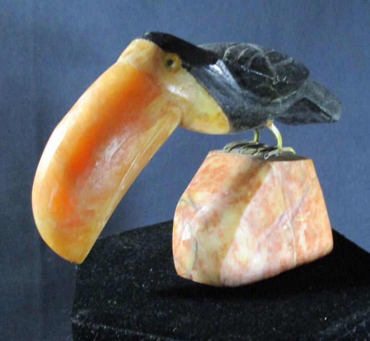 TOUCAN SCULPTURE**HAND CARVED**MARBLE