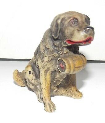 Vintage St Bernard Dog Resin Figurine by SATIS 5 Made in Taiwain Hard to Find