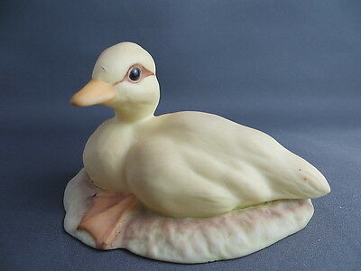 M.E. Moussalli Yellow Duckling Laying Porcelain Duck Figurine 413
