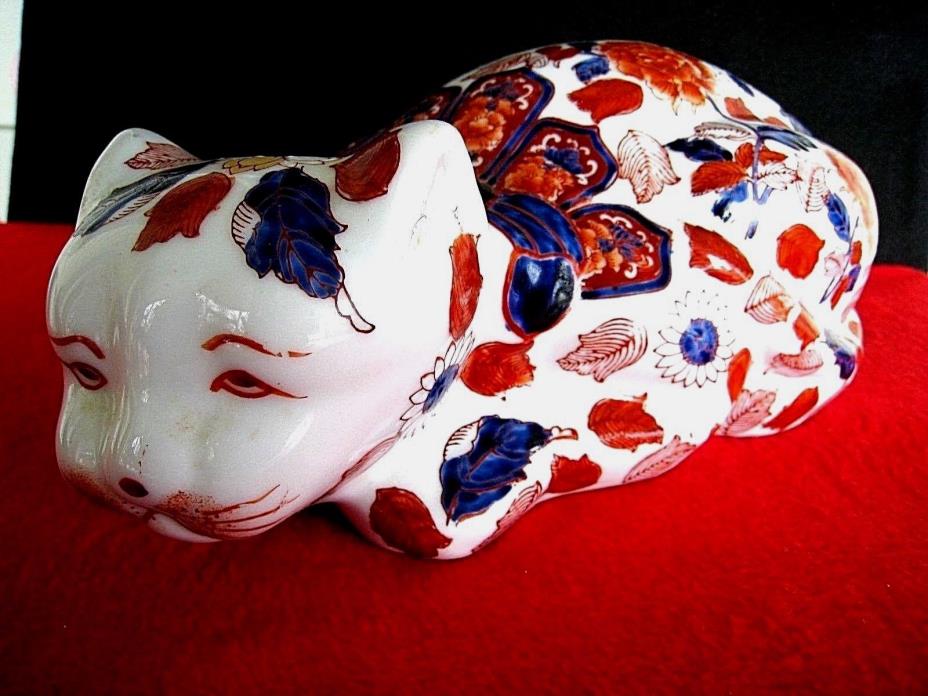 Imari Porcelain Cat....Large 12