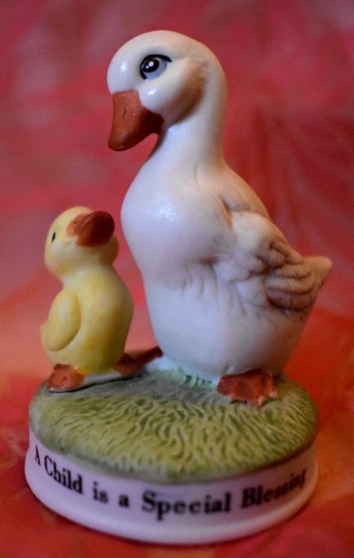 Duck and Chick Figurine Russ Berrie Co. A Child is a Special Blessing