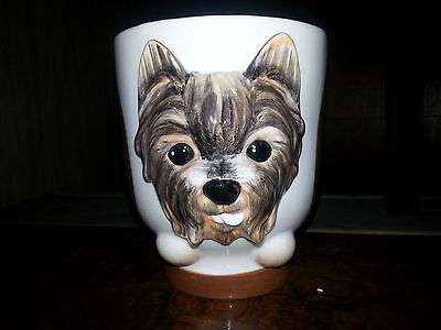 YORKIE Dog Porcelain Coffee Mug Cup Ceramic Figurine Quality By DNC Arcadia NIB