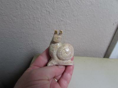 Snail, Hand carved Marble from the Andes. Unique Colored Stone Snail Carving