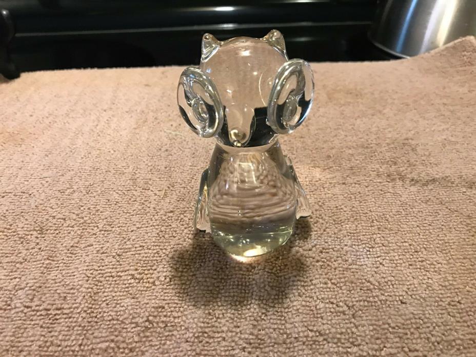 Vintage HiMark Glass Owl Paperweight Collectible Beautiful Lot# 0089