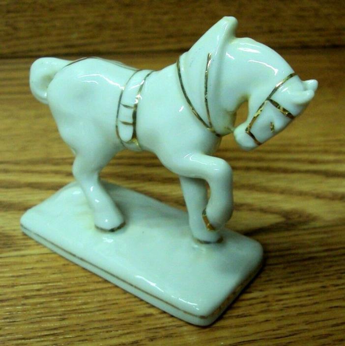 Vtg JAPAN Ceramic WHITE HORSE Figurine ~ 3