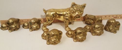 vtg brass dog collection