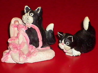 Set of 2 Hand Painted Delightful Cats from Scotland.  ***cats18